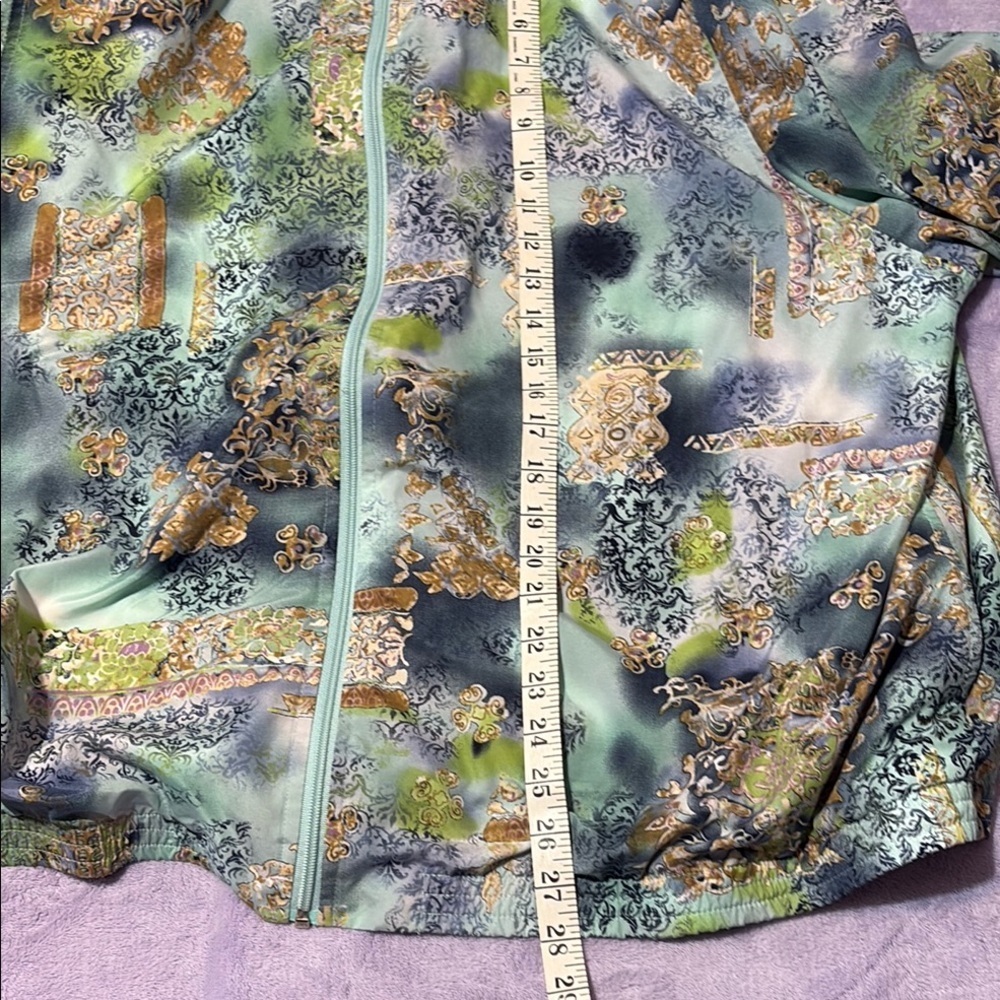 Koret Sport Vintage Y2K Zip Up Jacket 2X Baroque Watercolor Print Windbreaker - Picture 6 of 6